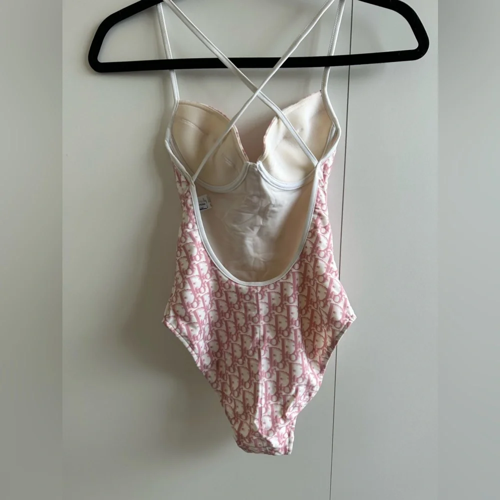 Dior pink monogram logo one piece swimsuit - Picture 2 of 2